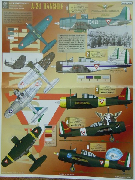 Douglas A-24B Banshee (Dauntless), A-24 Latino Decals