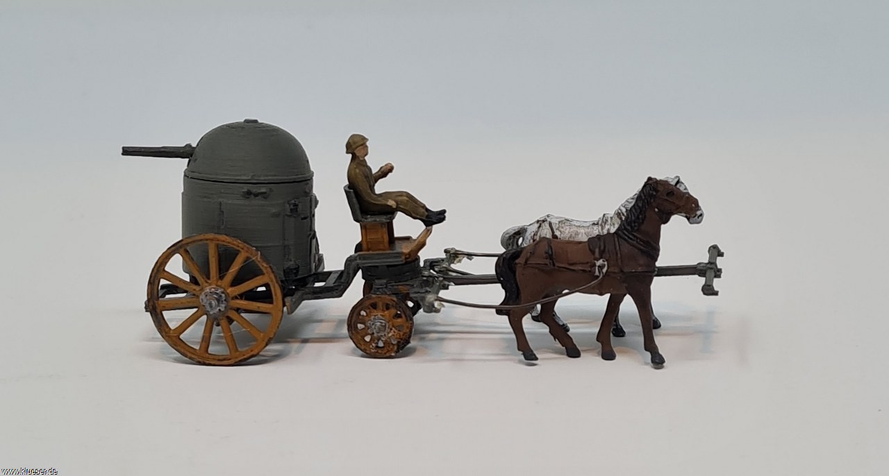 Gruson Fahrpanzer, Pferde als Zugtiere