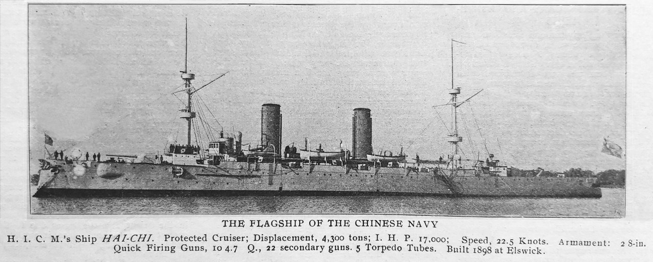 Courtesy of the P. A. Crush Chinese Railway Collection. See also project page on researchgate: <a href="http://www.researchgate.net/project/The-Far-Eastern-Review-Research-Notes-on-Chinese-railways" target="_blank">http://www.researchgate.net/project/The-Far-Eastern-Review-Research-Notes-on-Chinese-railways</a>  . <br>Source of the picture: "Chinese Naval Reorganization" in The Far Eastern Review, September 1909