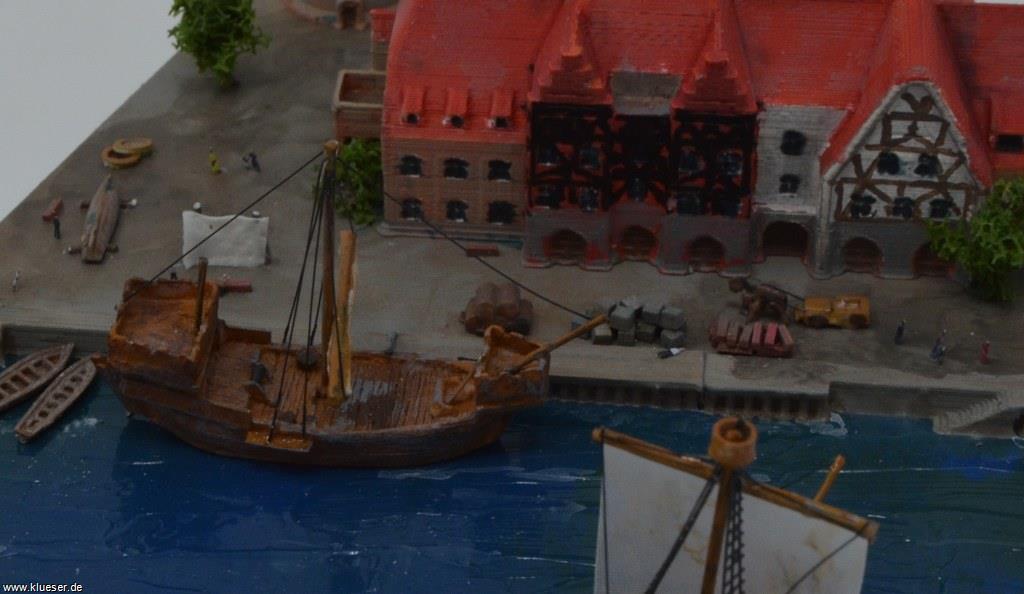 Hafendio: Spundwände, Kogge XIV Jhdt