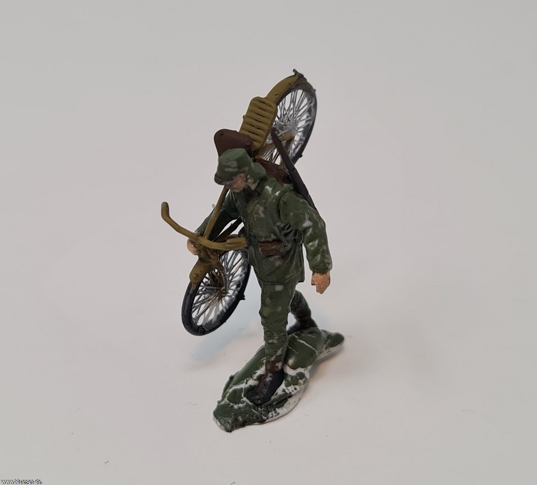 Japanese soldier with a bicycle