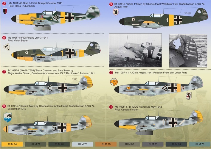 Messerschmitt Me109F-4 Decals Printscale