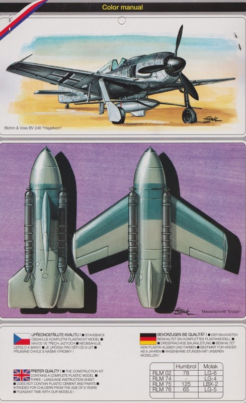 Messerschmitt Enzian Fla-Rak, Blohm & Voss Bv 246 Hagelkorn, Focke-Wulf Fw190 A-4 mit Bv246 Hagelkorn