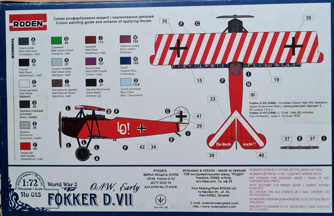 Fokker DVII OAW früh, Ernst Udet "Du doch nicht"