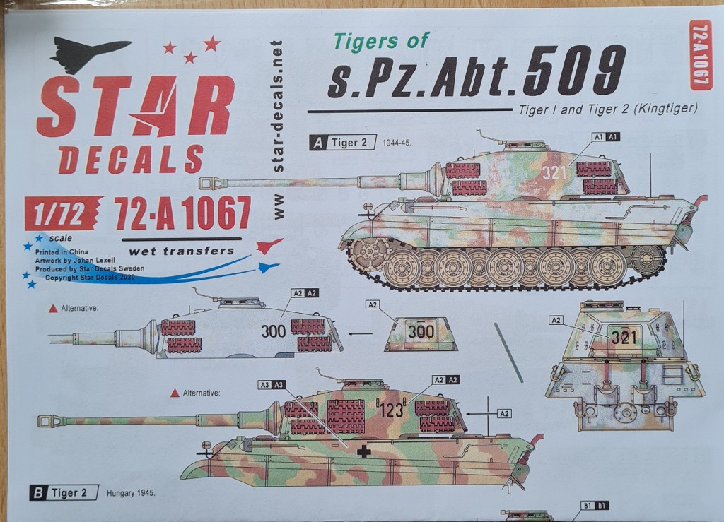 PzKpfw VI Königstiger B (für Decal sPzAbt 508 Winter Ungarn)