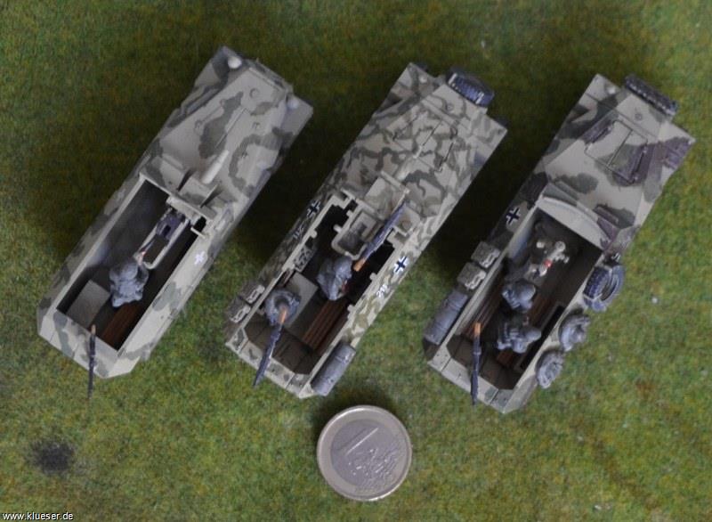Sd.Kfz. 251/2 D, Sd.Kfz. 251/9 A mit KwK 37 L/24 7,5cm, Sd.Kfz. 251/9 D mit Kanone 51 7,5cm L/24, Mg42