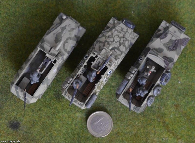 Sd.Kfz. 251/2 D, Sd.Kfz. 251/9 A mit KwK 34 L/24 7,5cm, Sd.Kfz. 251/9 D mit Kanone 51, Mg42