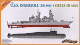 USS Ingersoll DD-990 + Delta III SSBN